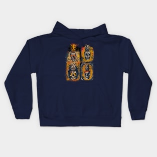 Pineapple skulls 1 Kids Hoodie